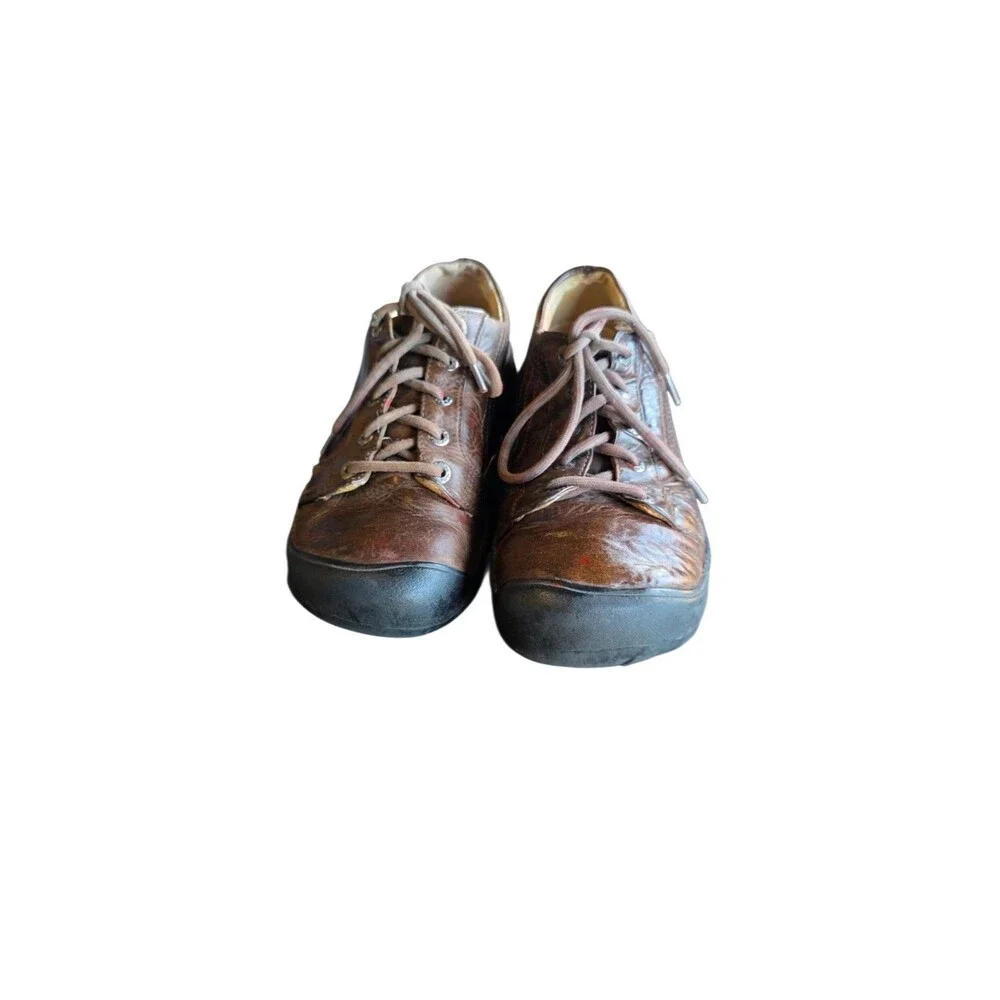 KEEN Alki Brown Leather Shoes Men's US 8.5 EU 41 Lace Up